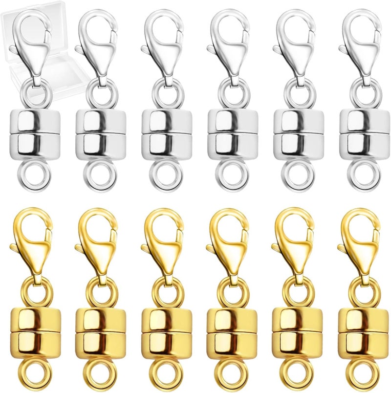 MKCYD Magnetic Necklace Clasp with Lobster Clasp,14K Gold and Silver Magnetic Jewelry Clasps for Necklace Extender Bracelet Closures - Image 1